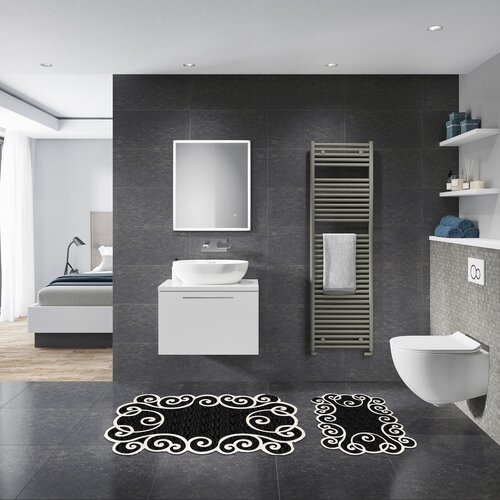 Hanah home set 2 prostirke za kupatilo Crno-Beli Cene