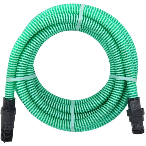 vidaXL Sesalna cev s PVC nastavki 10 m 22 mm zelene barve