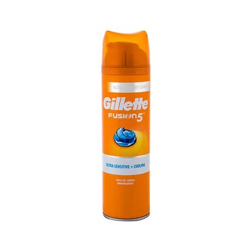Gillette Fusion5 Ultra Sensitive + Cooling pena za britje za zelo občutljivo kožo 200 ml za moške
