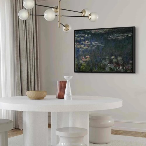  Slika - Claude Monet &amp;ndash; Waterlilies: Green Reflections 120x80 U crnom drvenom okviru Slike