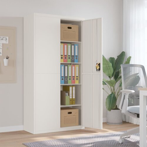 vidaXL arhivska omara bela 90x40x180 cm jeklo Cene
