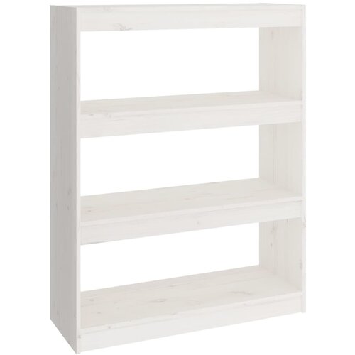vidaXL Knjižna omara/pregrada bela 80x30x103,5 cm trdna borovina, (20705859) Cene