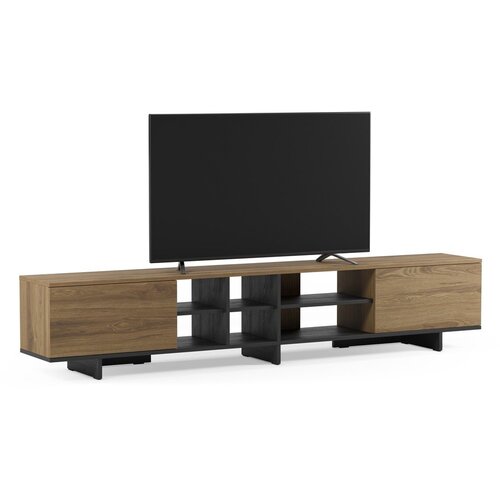 Marckeric Črna/v naravni barvi TV omarica v hrastovem dekorju 230x44x36 cm Cequoia &amp;ndash; Slike