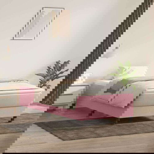 Box spring postelja brez vzmetnico roza 80x220 cm žamet, (21791029) Slike