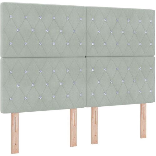 VidaXL Okvir kreveta s madracem i LED svjetlom svijetlosiva 140x200 cm bar&amp;scaron;un Slike