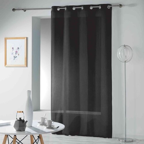 Douceur d int&amp;eacute;rieur Črna prosojna zavesa 140x280 cm Telma &amp;ndash; Slike