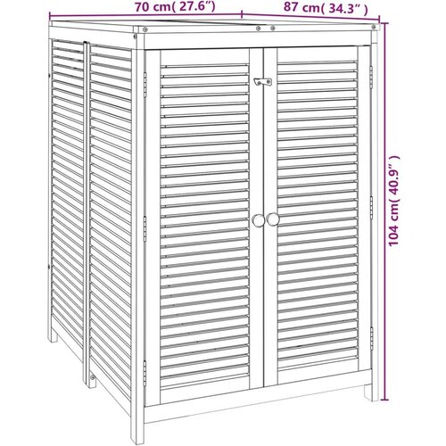 VidaXL Vrtna kutija za pohranu 70x87x104 cm od masivnog drva bagrema Slike