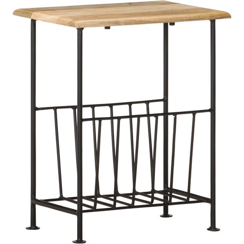 VidaXL Stojalo za revije 40x30x50 cm trden mangov les in jeklo Slike