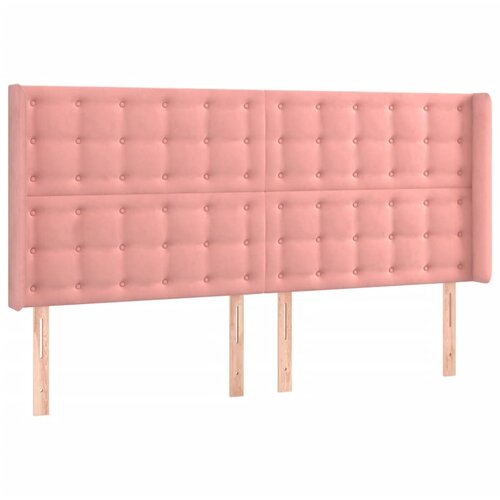 Maison Chic posteljno vzglavje - vzglavna omarica - nočna omarica z u&amp;scaron;esi roza 183x16x118/128 cm žamet, (21708029) Slike