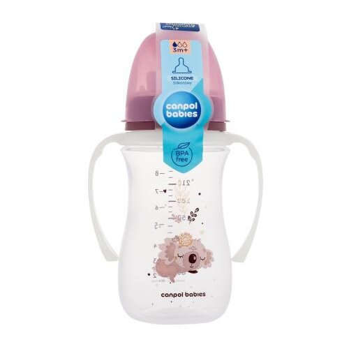 Canpol Sleepy Koala Easy Start Anti-Colic Bottle Pink 3m+ otroška steklenička proti krčem 240 ml za otroke Cene