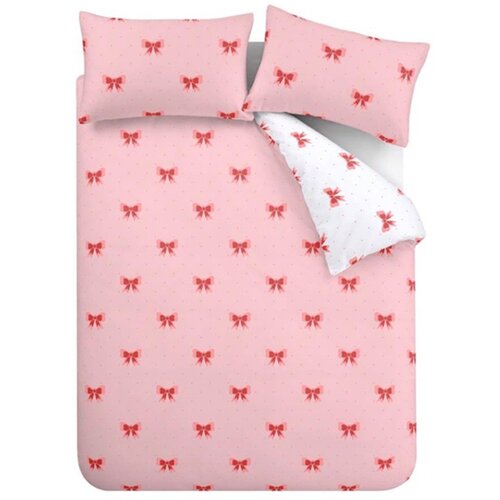 Sassy B Rožnata posteljnina za zakonsko posteljo 200x200 cm Dotty Bows – Cene