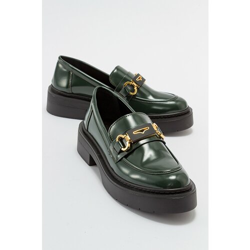 LuviShoes UNTE Green Turning Women's Loafer Cene