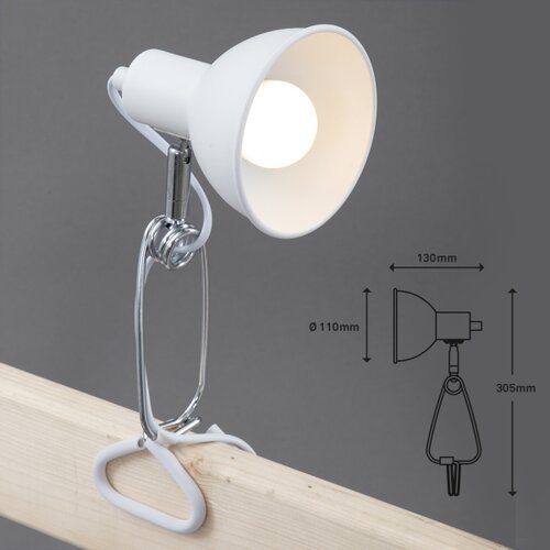 BRILONER 2790-016 - Lampa sa klipsom FIX 1xE14/8W/230V bela Slike