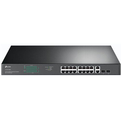Tp-link 18-port gigabit Unmanaged switch with 16 PoE+ ports, 18 10/100/1000Mbps RJ-45 port, 2 combo SFP ports,... Cijene