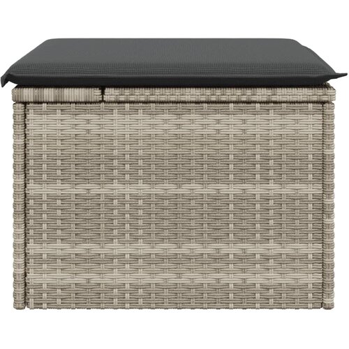  Vrtni tabure s jastukom svijetlosivi 55x55x37 cm od poliratana Slike