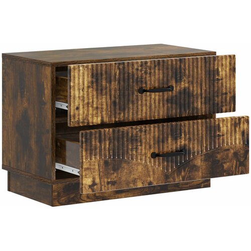  Noćni ormar s ladicama Dimljeni hrast 62 x 34,5 x 44,5 cm Slike