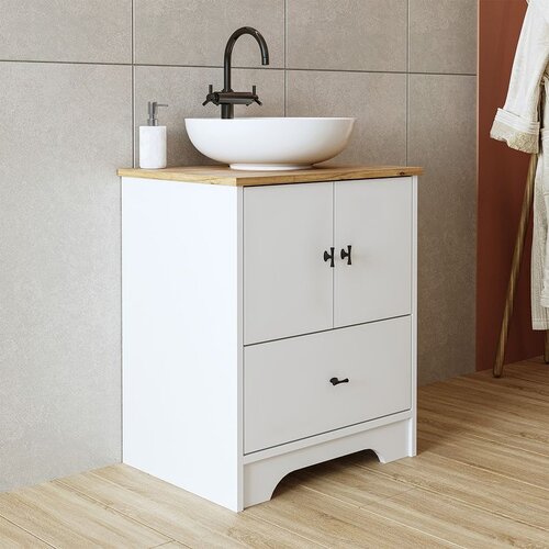 Hanah home kupatilski ormarić sa lavaboom 2379, 60 cm, mat beli Cene