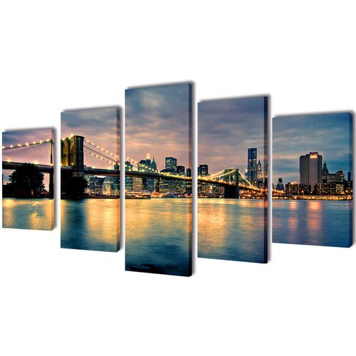  Zidne Slike na Platnu Set s Printom Brooklyn 200 x 100 cm Cijene