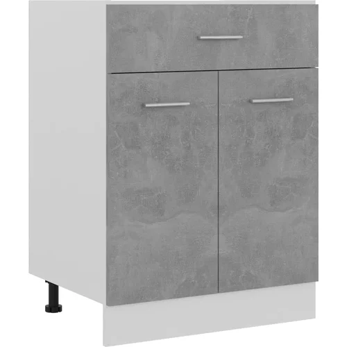 vidaXL Spodnja omarica s predalom betonsko siva 60x46x81,5 cm, (20716355)