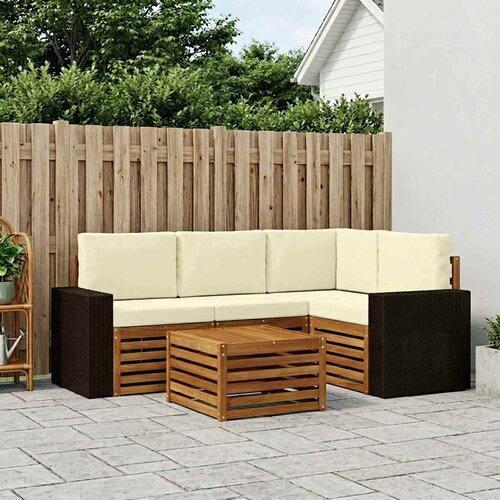  Set vanjskih sofa 5 kom. Prirodna i krem Poliester Cene