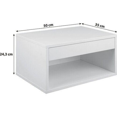  Cholet viseći noćni ormarić 1 fioka 50x35x24 cm beli Slike