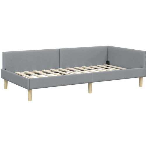  Kutni krevetni okvir s madracem 2 kom. Svijetlo siva Svjetlosiva 100 x 200 cm Slike