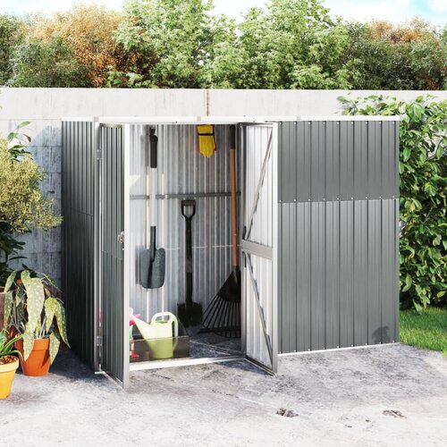 VidaXL Vrtna lopa za orodje siva 225x89x161 cm pocinkano jeklo Slike