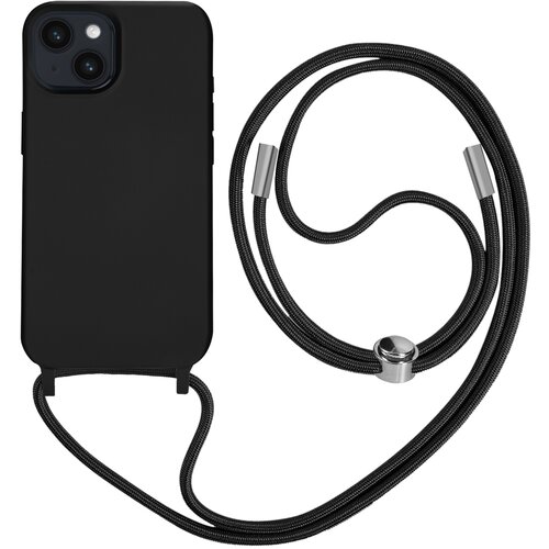 AVIZAR Poltrdi ovitek z vrvico za iPhone 14 Plus z mehko notranjostjo, ovratnikom - crn, (20640442) Cene