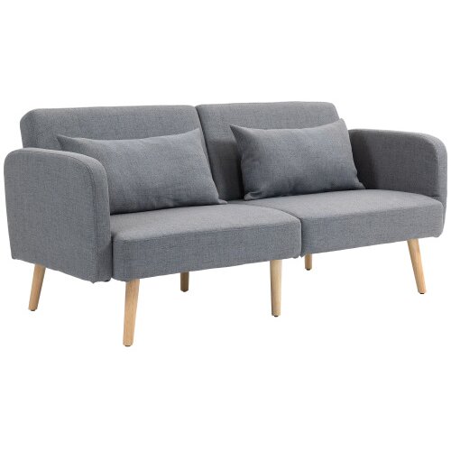 Nesta 3-sedežni kavč s funkcijo postelje, 170 x 83 x 80 cm, s 3-stopenjsko nastavljivim naslonjalom in nogami, valovitimi vzmetmi, okrasnimi blazinami, la, (5000493851) Cene