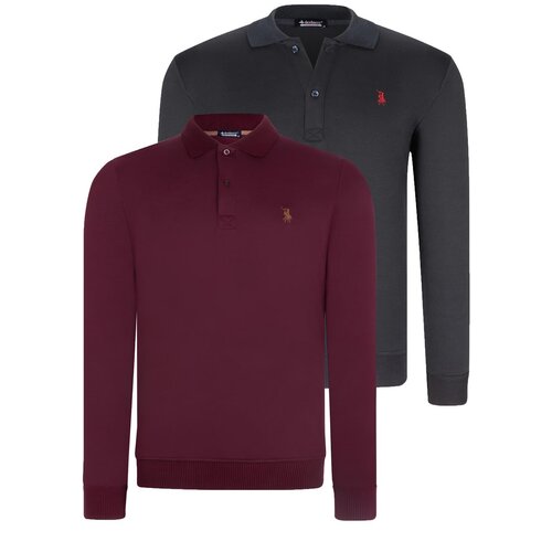 Dewberry DOUBLE SET V4007 MEN'S SWEATSHIRT-PURPLE-NAVY BLUE Cijene