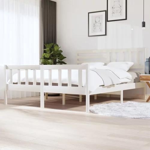 za krevet od masivnog drva bijeli 180 x 200 cm 6FT bračni