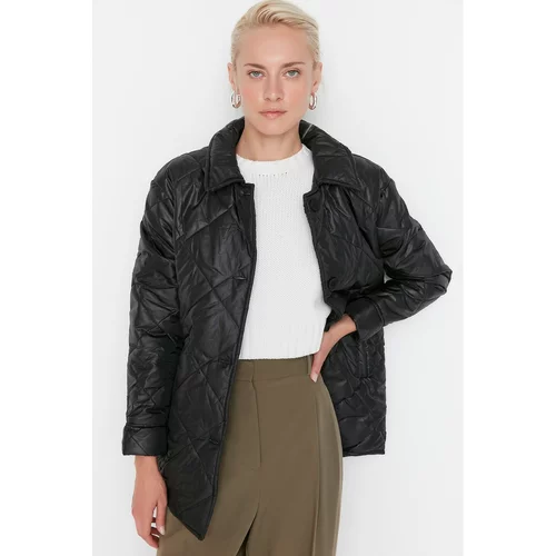 Trendyol Black Shirt Collar Quilted Inflatable Coat