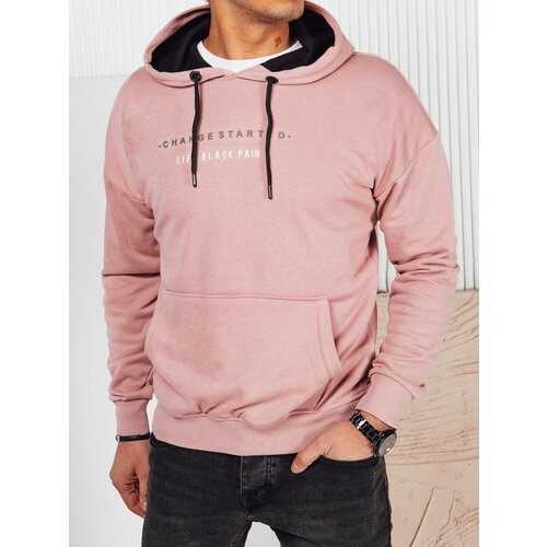DStreet Bluza męska z nadrukiem różowa Cene