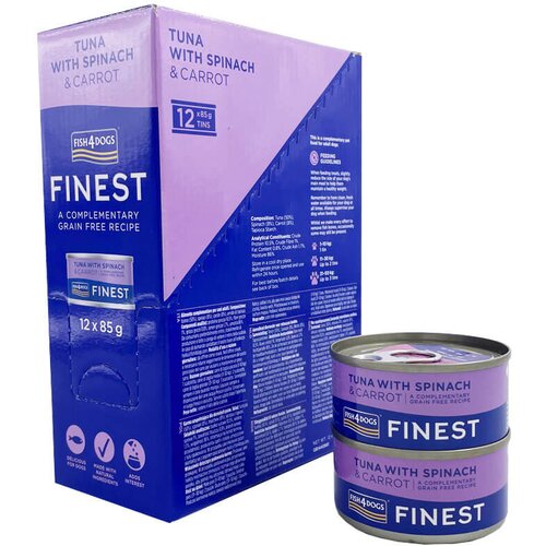 Fish4Dogs tuna s &scaron;pinačo in korenjem - pakiranje 12 x 85 g Cene