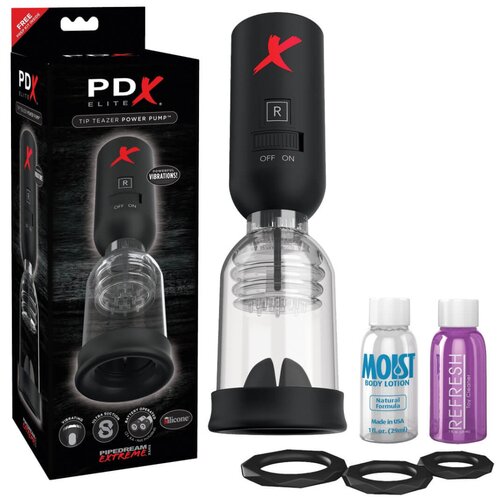 PDX Elite Tip Teazer - avtomatski sesalnik in vibrator v enem (črn) Slike