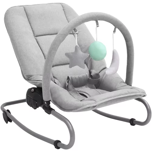 vidaXL Ležalnik za dojenčke svetlo siv jeklen