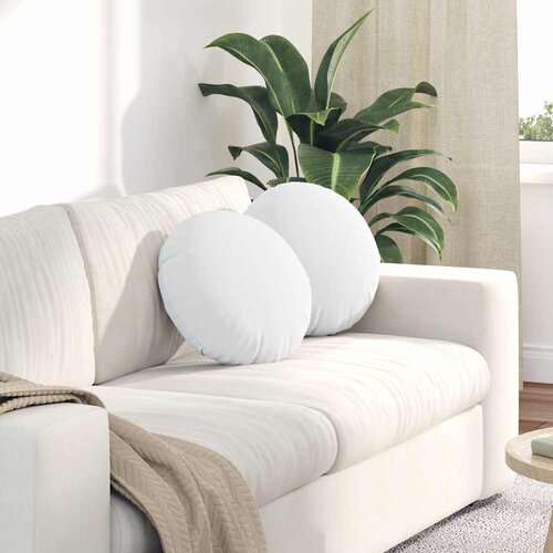  Jastučići za sjedenje 2 pcs Bijelo &Oslash;40 x 13 cm tkanina Cijene