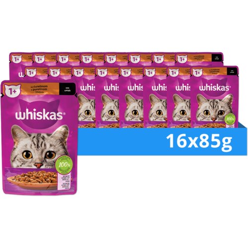 Whiskas vlažna hrana za mačke, sa ćuretinom, 16x85 g Slike