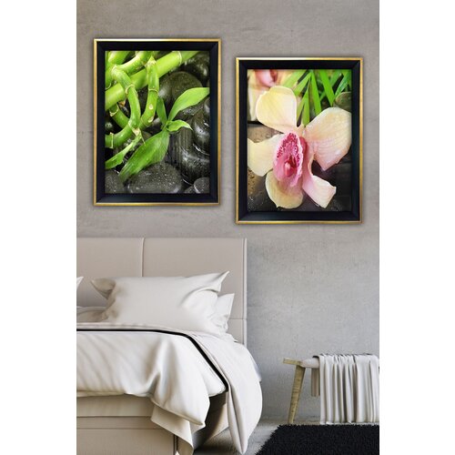 Wallity SYC7436502515514 multicolor decorative framed painting (2 pieces) Cene