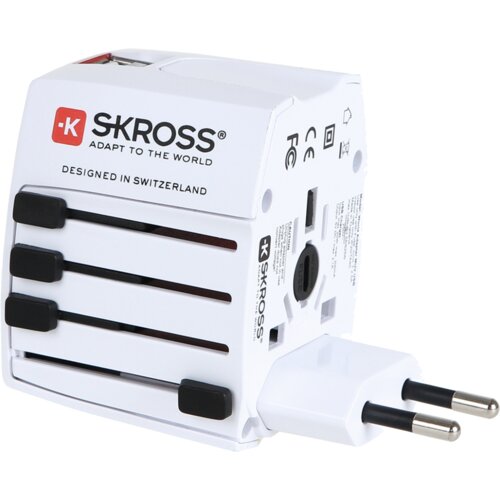 Skross Adapter, Putni (Travel), + 2 x USB za punjenje, 2100mAh – 1.302930 Cijene