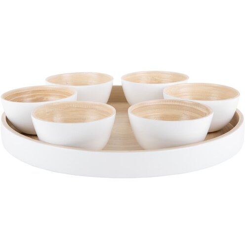 PT LIVING Bijeli set za serviranje od bambusa ø 32 cm Puro – Cijene