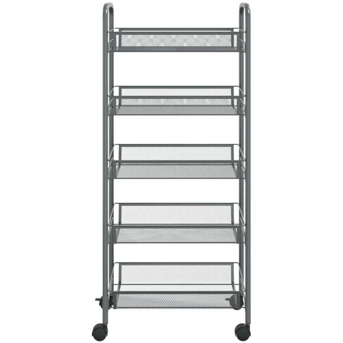  Kolica s 5 razina siva 46 x 26 x 105 cm željezna Slike
