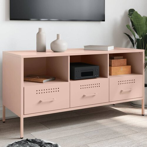  The Living Store TV omarica roza 100,5x39x50,5 cm hladno valjano jeklo - TV Omarica, (21508232) Cene