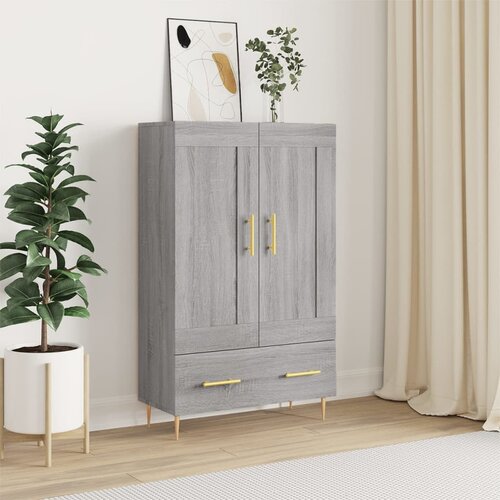  Visoka komoda siva boja hrasta 69,5x31x115 cm konstruirano drvo Cene