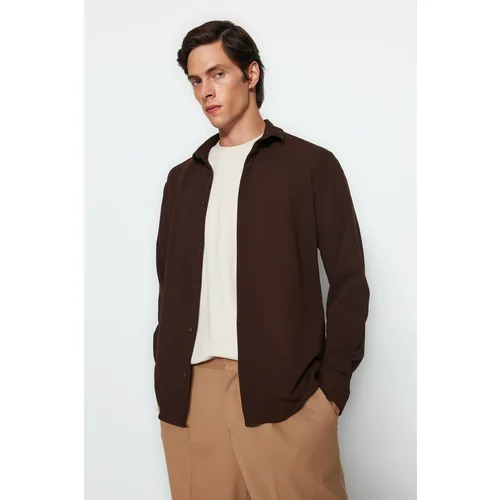 Trendyol Shirt - Brown - Slim fit