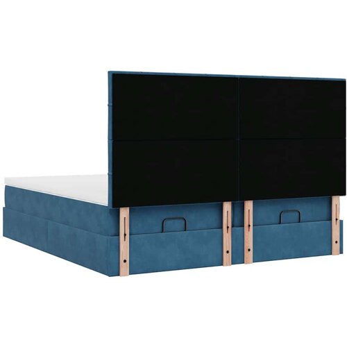 VidaXL otomanski okvir kreveta s madracima plavi 180x200cm bar&amp;scaron;unasti Slike