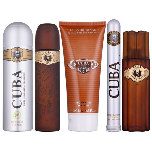 Cuba gold darilni set toaletna voda 100 ml + vodica po bitju 100 ml + gel za prhanje 200 ml + deodorant 200 ml + toaletna voda 35 ml za mo&amp;scaron;ke Slike