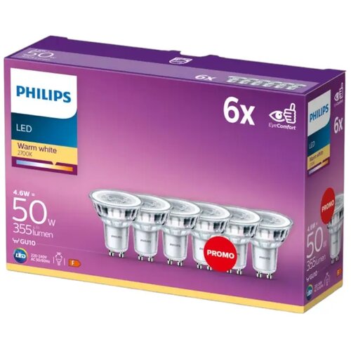 Philips led-classic GU10 36D 6er set 4,6W 2700K Slike