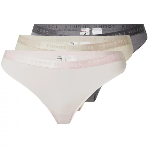Tommy Hilfiger Underwear Tanga gaćice bež / sivkasto plava / pastelno roza
