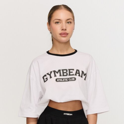 GymBeam Ženska majica Varsity Oversized White S Slike